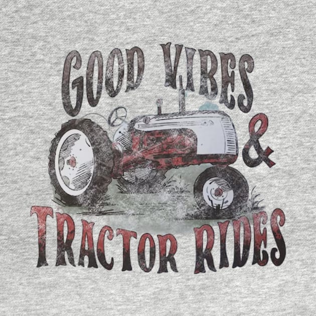 Good Vibes and Tractor Rides Kids Retro by John white